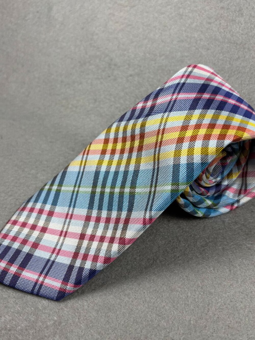 Charles Tyrwhitt Made in England Silk Multicolor Madras Plaid Tie